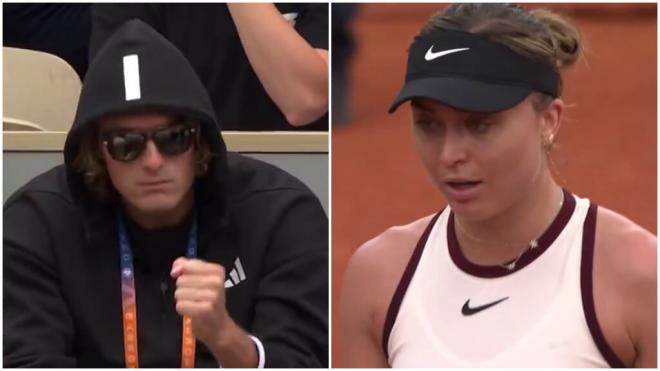 Paula Badosa y Tsitsipas, en Roland Garros (Eurosport)