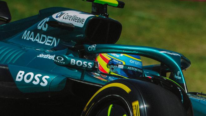 Fernando Alonso, en el Gran Premio de España (Foto: Aston Martin).