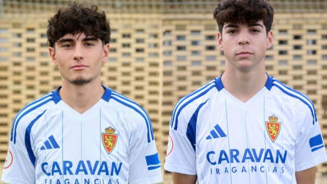 A la izquierda, Sergio Beltrán 'Ratón'; a la derecha, Pablo Lambea, juveniles del Real Zaragoza (