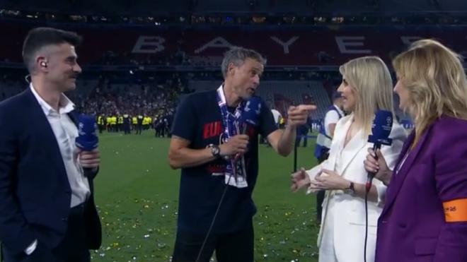 Luis Enrique, durante su entrevista en el postpartido (captura: Movistar+).