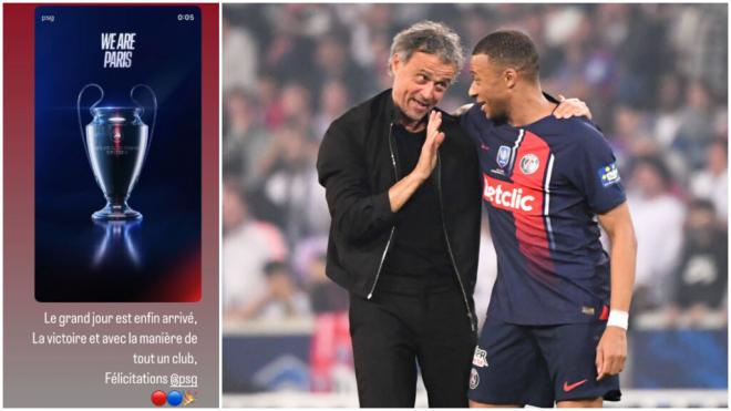 Kylian Mbappé felicitó al PSG de Luis Enrique.