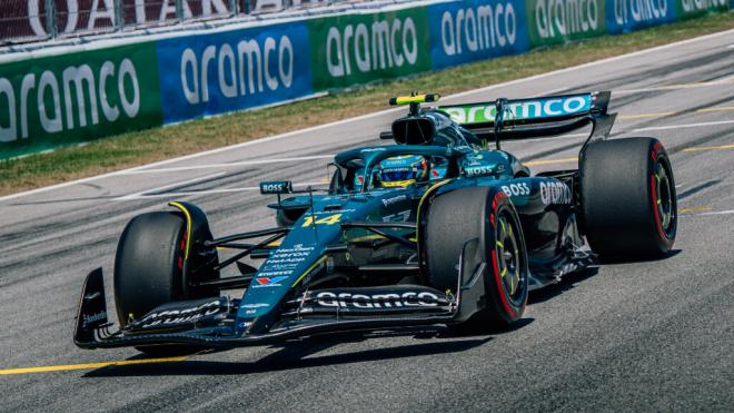 Fernando Alonso, en el Gran Premio de España en Montmeló (Foto: Aston Martin).