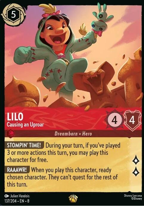 La nueva carta de Lilo destaca en el set 8 de Disney Lorcana.