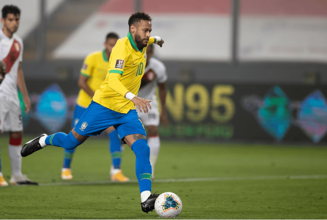 Neymar realizando una 'paradinha' con Brasil (Redes Sociales)