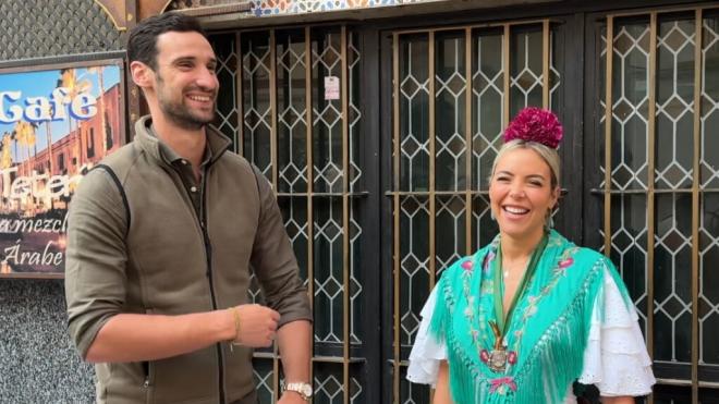 Alba Silva y Sergio Rico antes de partir hacia El Rocío (Europa Press)