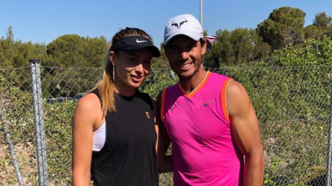 Nadal junto a Paula Badosa (Foto: Instagram Paula Badosa)