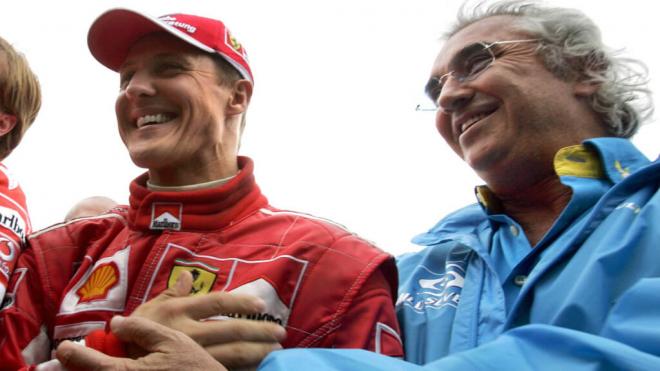 Flavio Briatore y Michael Schumacher, en la F1