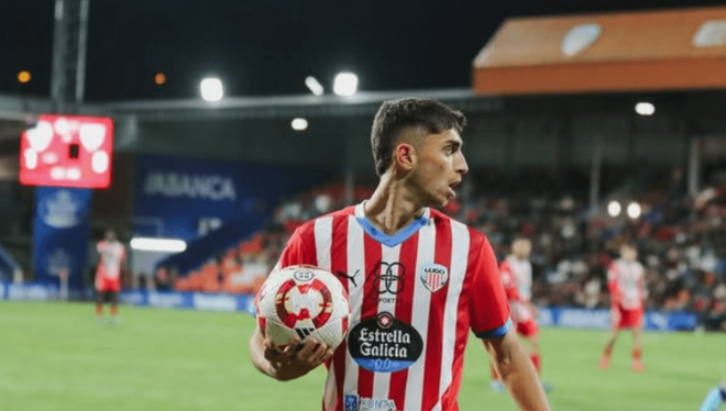 Álex Lizancos, durante un partido con el Lugo (Foto: Instagram).