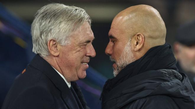 Carlo Ancelotti y Pep Guardiola antes de enfrentarse (Cordon Press)