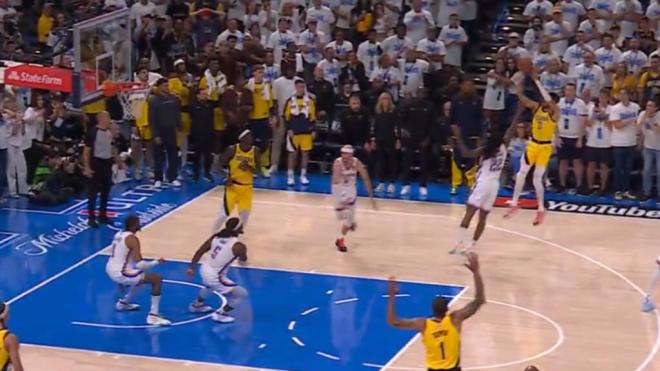 La canasta de Haliburton en el último segundo (Fuente: NBA)