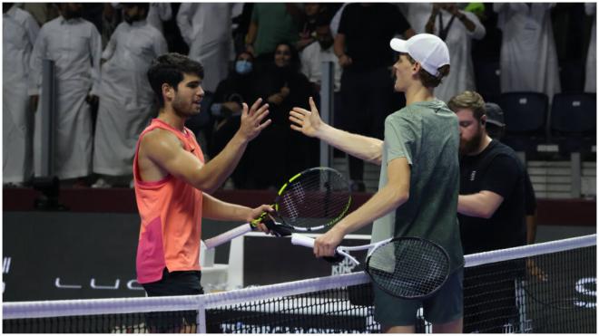 Carlos Alcaraz y Jannick Sinner. (Foto: Cordon Press)