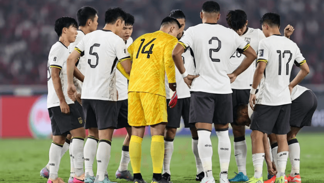 Los jugadores de China, en un partido con su selección.