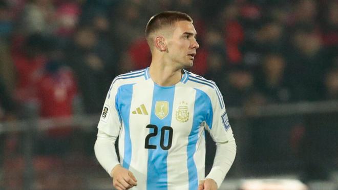 Franco Mastantuono en su debut con Argentina (Fuente: EFE)