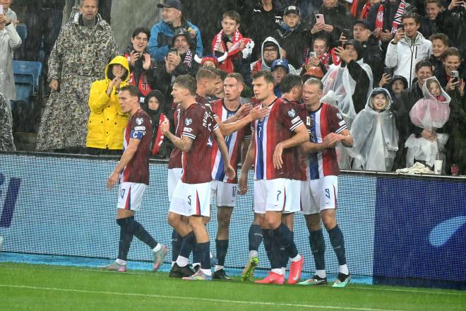 Alexander Sorloth celebra su gol en el Noruega-Italia (Foto: Cordon Press).