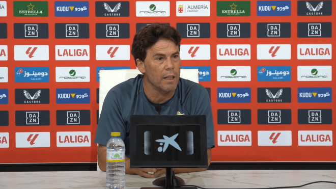 Rubi, en rueda de prensa antes del Almería-Real Oviedo.