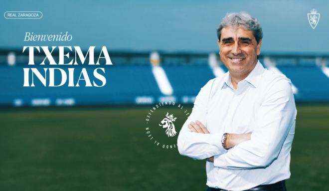 Txema Indias, anunciado en el Real Zaragoza.