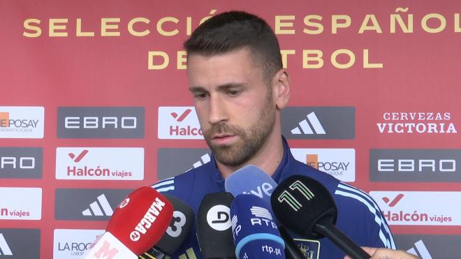 Unai Simón, en zona mixta el día después del España-Francia.