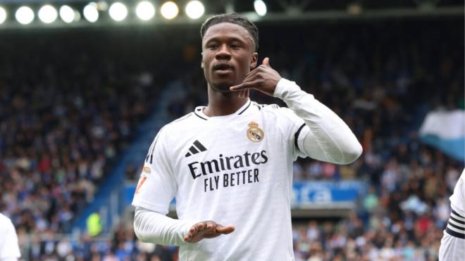 Camavinga celebrando un gol con el Madrid (Cordon Press)