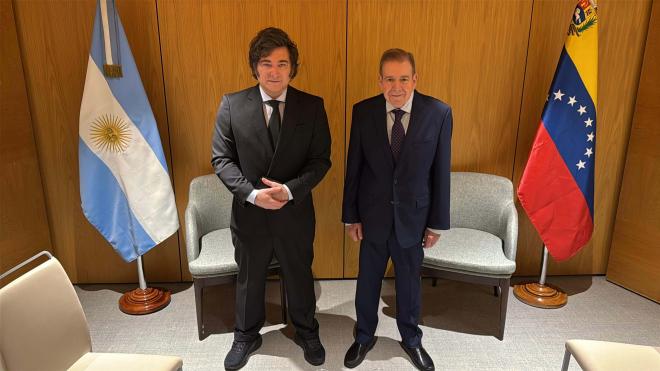 Javier Milei y Edmundo González (Oficina del Presidente)