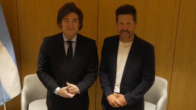 Milei y Simeone, en Madrid (Oficina del Presidente)