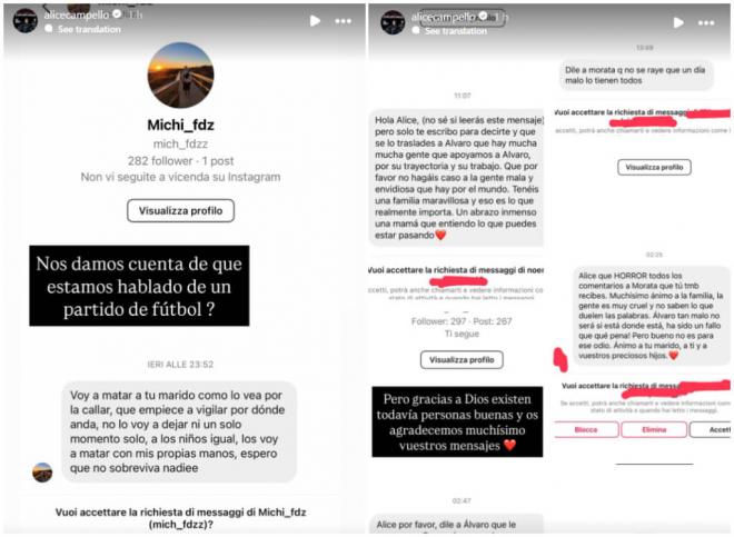 Ataques a Álvaro Morata en redes sociales (Foto: Instagram)