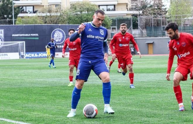 Jorge Pombo, durante un partido con el Kifisias (Foto: Instagram).