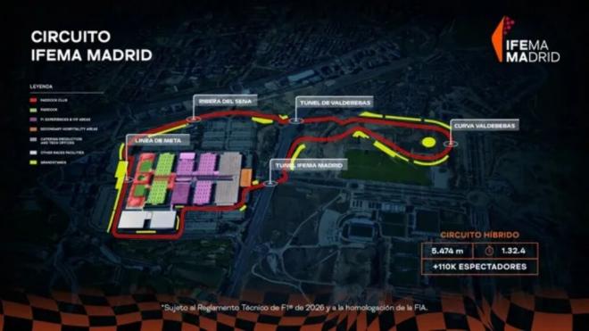 El circuito de Madrid, MadRing, debutará en la Fórmula 1 en 2026 (foto: Madring).