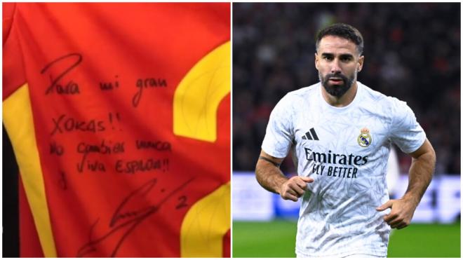 ElXokas mostró la camiseta que le dedicó Dani Carvajal.