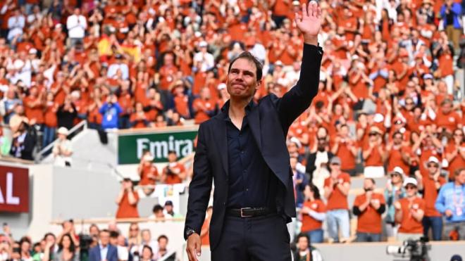 Rafa Nadal, en su homenaje en Roland Garros (Foto: Instagram)