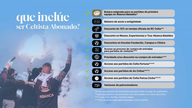 Ventajas del carné de abonado (Foto: RC Celta).