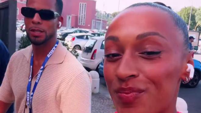 Ana Peleteiro y Benjamin Compaoré antes de competir en Roma (Instagram: @apeleteirob)