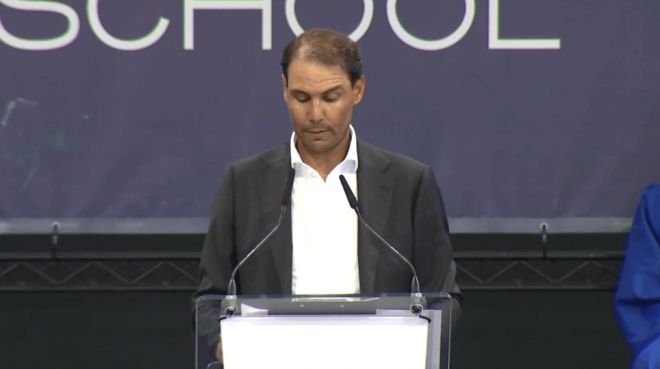 Rafa Nadal, en la ceremonia de su academia.
