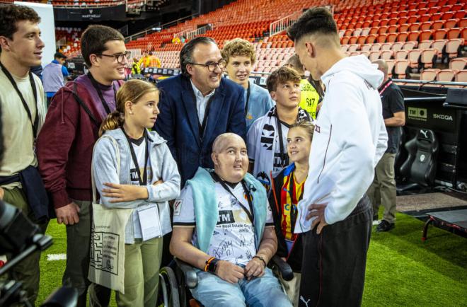 David Boronat con Pepelu en Mestalla