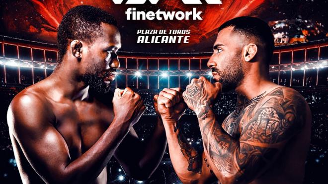 Cartel del combate entre Sebisaho-Lubambo y Schisano (@warmmafc)