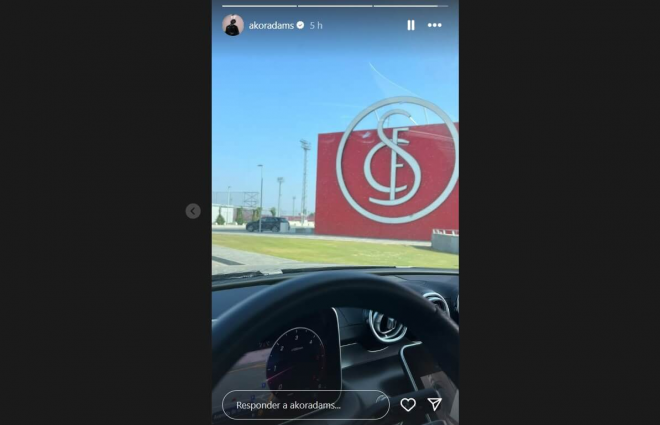La historia de Instagram de Akor Adams.