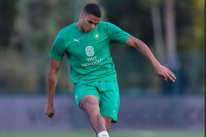El delantero Maroan Sannadi, con la Selección de Marruecos (Foto: Instagram).