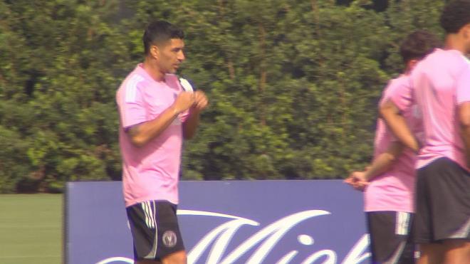 Luis Suárez, durante el entrenamiento (Foto: ElDesmarque)