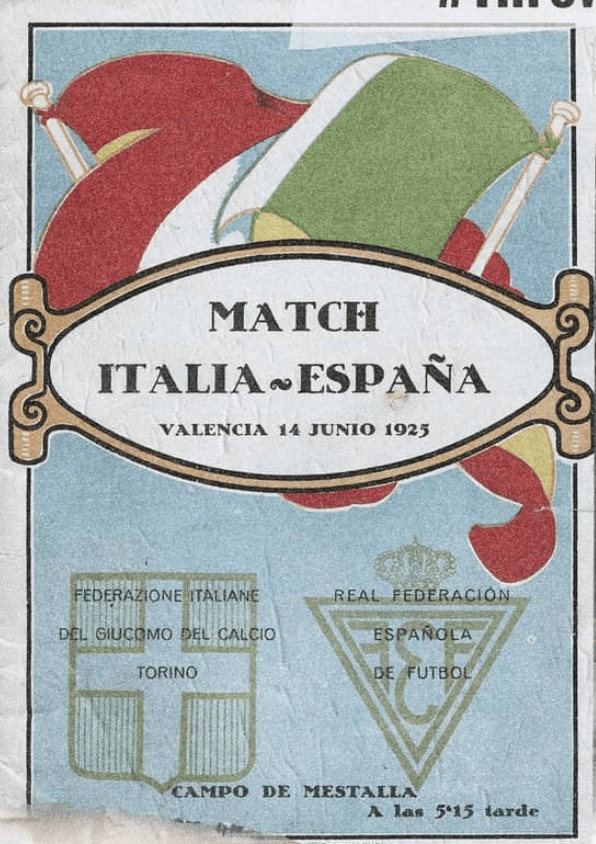 Cartel España-Italia en Mestalla (Foto: VCF)