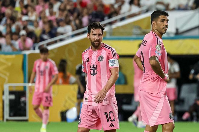 Leo Messi y Luis Suárez, durante el Al Ahly-Inter Miami (Cordon Press).