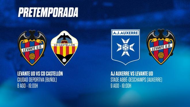 Levante UD: Amistosos pretemporada y fechas
