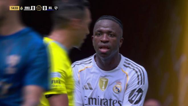 Vinicius, durante el partido frente a Al-Hilal (Foto: Telecinco)