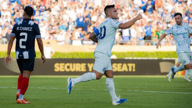 Lautaro Martínez celebra el gol ante Rayados (Foto: Cordon Press)