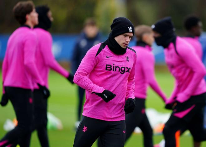 Mykhailo Mudryk, en un entrenamiento con el Chelsea (Foto: Cordon Press).