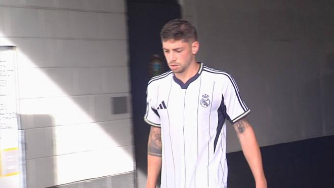 La cara de Fede Valverde al abandonar el Hard Rock Stadium