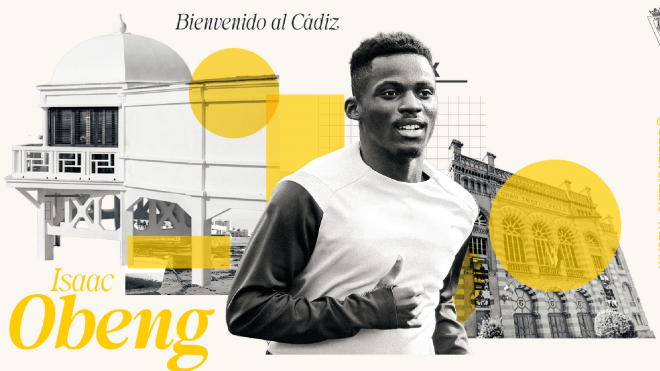 Isaac Obeng, el nuevo fichaje del Cádiz.