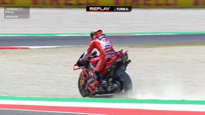 Pecco Bagnaia, durante los Libres 1 del Gran Premio de Italia (Foto: MotoGP).