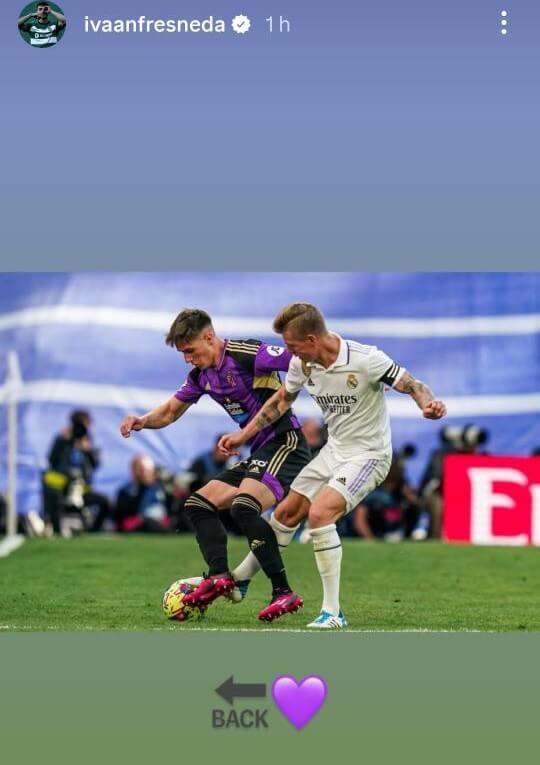 Fresneda felicita al Real Valladolid (Foto: Instagram).