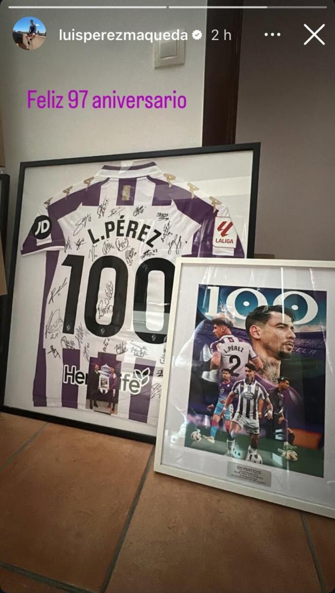 Luis Pérez felicita al Real Valladolid (Foto: Instagram).