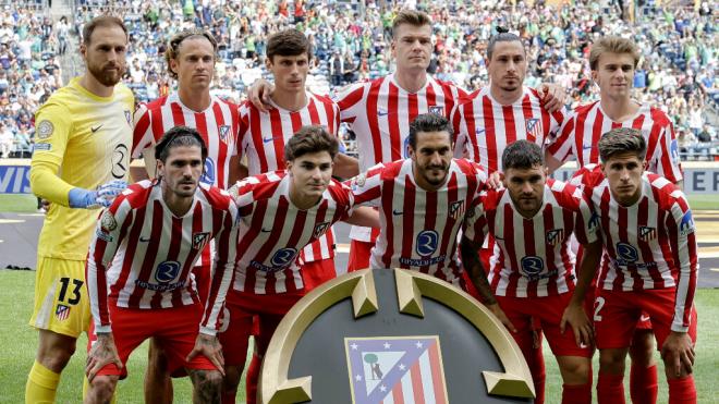 Once del Atlético de Madrid ante Seattle Sounders (Fuente: EFE)