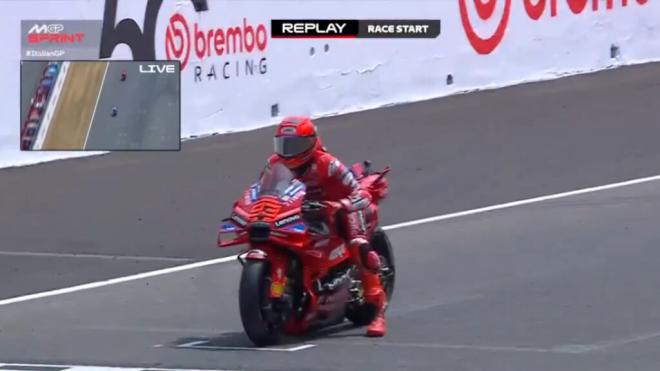 Marc Márquez, durante la salida de la 'sprint' del Gran Premio de Italia (Foto: MotoGP).